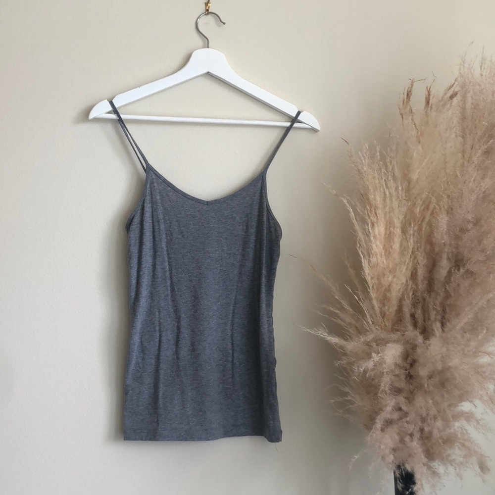 Grey strap tank top